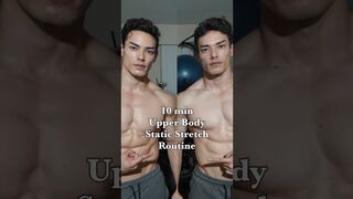 10 min Upper Body Static Stretch Routine! #stretching #stretch #yoga #injuryprevention #twins