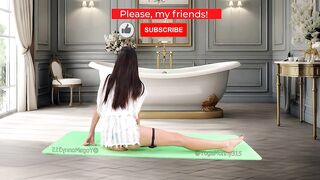 ????Yoga Stretch in Dress Morning Workout