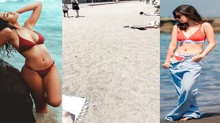 Trending video clips of girls at the beach in bikinis