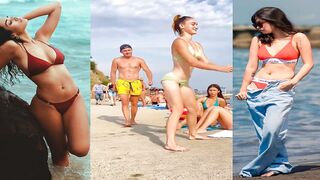 Trending video clips of girls at the beach in bikinis