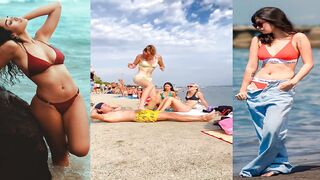 Trending video clips of girls at the beach in bikinis