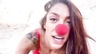 Evie becomes a magician with a red lingerie in a canyon | LINGERIE PREVIEW