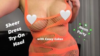 Neon Party Sheer Dress Try-On Haul with Casey Cakes!