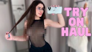Transparent Clothes with Laurel | See-Through Try On Haul At The Mall [4K]