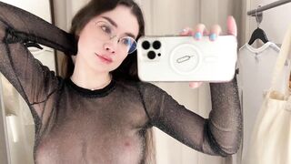 Transparent Clothes with Laurel | See-Through Try On Haul At The Mall [4K]
