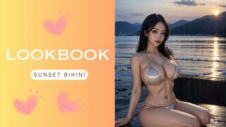 4K AI Art: Sunset Bikini Lookbook | AI 아트 룩북
