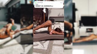 Gymnastics and Stretching legs in Bikini Challenge