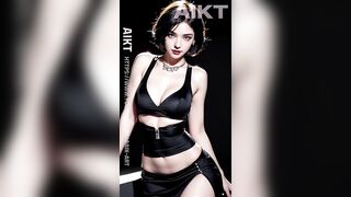Black silk lace lingerie dress 3/6 [AI룩북] AI ART(Stable Diffusion lookbook) #aiart #ai룩북 #ailookbook