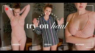 4K FISHNET TRANSPARENT LINGERIE TRY ON HAUL | SEE THROUGH WITH MIRROR | TALL REDHEAD