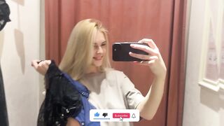 [4K] Transparent Try on Haul in dressing room amazing See-Through outfit