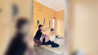 Mermaid pose with Yoga Wheel #shorts #mermaidpose #yogawheel