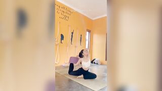 Mermaid pose with Yoga Wheel #shorts #mermaidpose #yogawheel