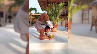 Gymnastics and Stretching legs in a Dress Challenge #2