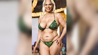 Plus size bikini fashion show model ???? ???? Natural Old Women over 50