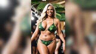 Plus size bikini fashion show model ???? ???? Natural Old Women over 50
