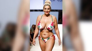 Plus size bikini fashion show model ???? ???? Natural Old Women over 50
