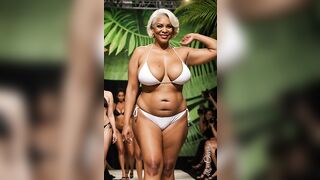Plus size bikini fashion show model ???? ???? Natural Old Women over 50