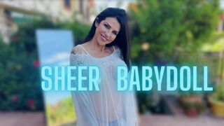 4K Transparent Try On Sheer Babydoll | No Pasties Transparent Lingerie | MissJadeFox Mature Model