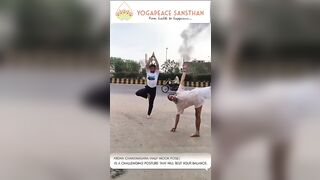 This exercise helps you to become more flexible, stronger, and more balanced #yogapeace #motivation