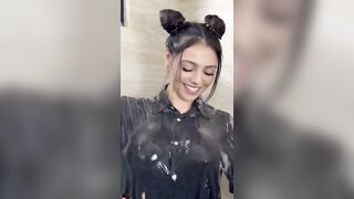 [4K] Transparent Try On Haul | Dry vs Wet, Wet version gray shirts, #dryvswet, #wet,