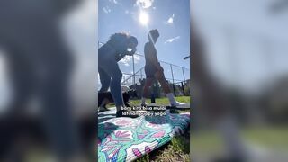 YOGA BARENG ANABUL DI AMERIKA‼️???? #shorts #anjinglucu