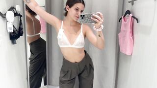 [4K] Transparent Lingerie | Try On Haul Review In Dressing Room