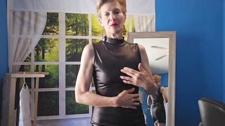 Black Latex MINI Dress TRY-ON Haul | SEXY TIGHT Dress with Stilettos and Mirror View