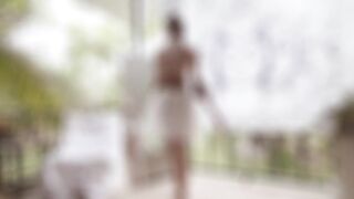 Olli try on haul - transparent "bavarian" set with no bra, no panties [4k]