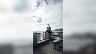 MINI BEACH WORKOUT #ballerina#workout#beach#sandiego#athlete#grateful#stretching#flexible#ballet