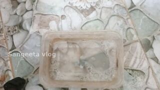 4k transparent cleaning Girl : WC floors cleaning tutorial at home!????????