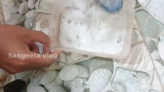 4k transparent cleaning Girl : WC floors cleaning tutorial at home!????????