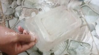 4k transparent cleaning Girl : WC floors cleaning tutorial at home!????????