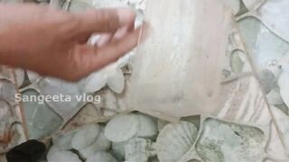 4k transparent cleaning Girl : WC floors cleaning tutorial at home!????????