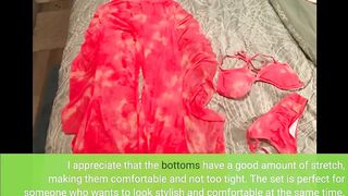 HAPCOPE Women's 3 Piece Swimsuits Tie Dye Bathing Suits Halter Bikini Sets with Mesh Cover Up P...