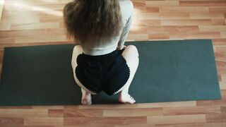 Yoga beginners stretching Home