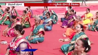 National Yoga Day Celebrations Grandly Celebrated All Over India | V6 News