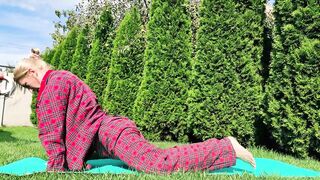 Yoga in Pajamas Amidst Nature