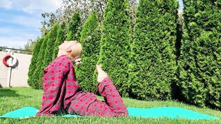 Yoga in Pajamas Amidst Nature