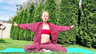 Yoga in Pajamas Amidst Nature