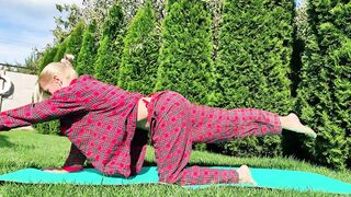 Yoga in Pajamas Amidst Nature