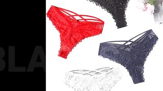 Try On Haul | Tiny See Through Lingerie G string Transparent Thong Panty Haul S3 #001